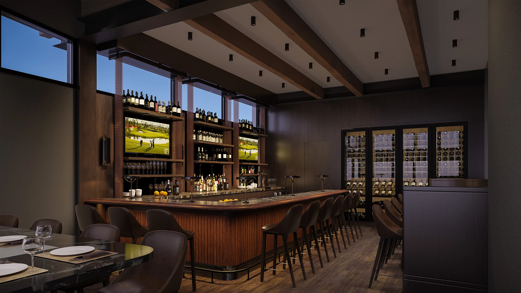 Photo of the clubhouse bar at SkyRidge