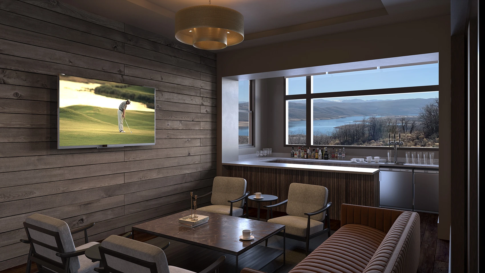 Photo of the clubhouse lounge at SkyRidge